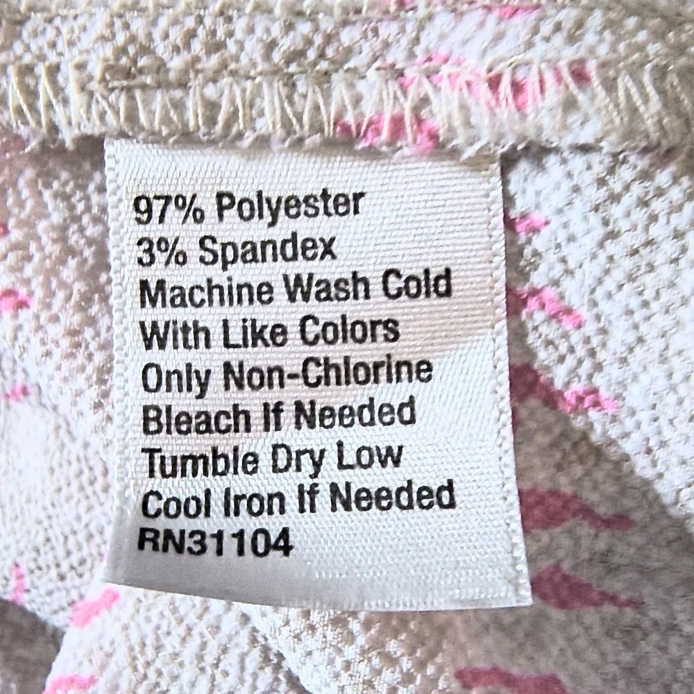 New Directions XL Pink Textured Roll Tab Sleeve Asymmetrical Hem Tunic Blouse - Picture 3 of 7